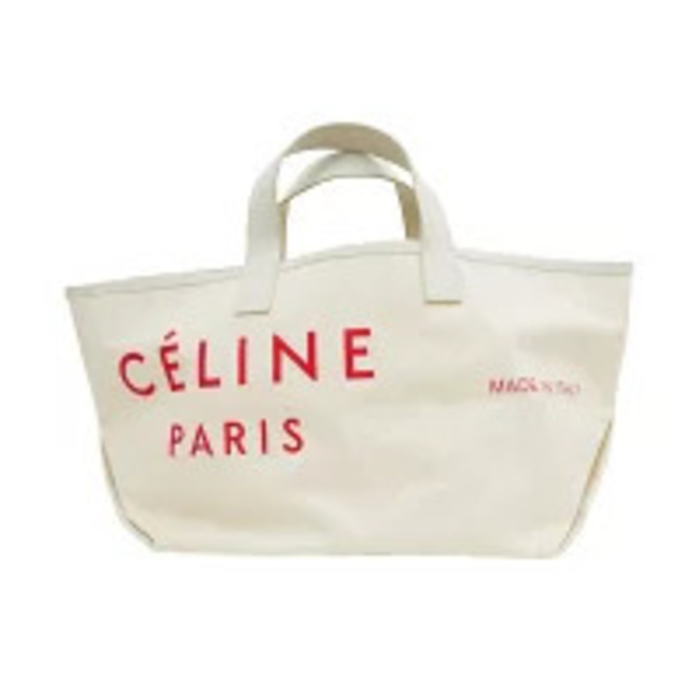 Celine Tote Bag Handbag White Red